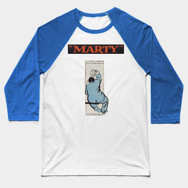 Marty Movie Poster Baseball T-Shirt by MovieFunTime